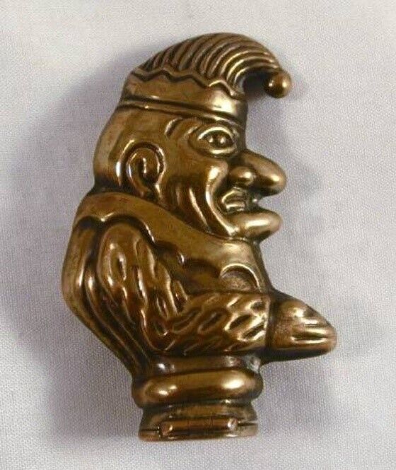 Unusual Antique Mr. Punch the Clown Brass Figural Match Safe Matchsafe Vesta