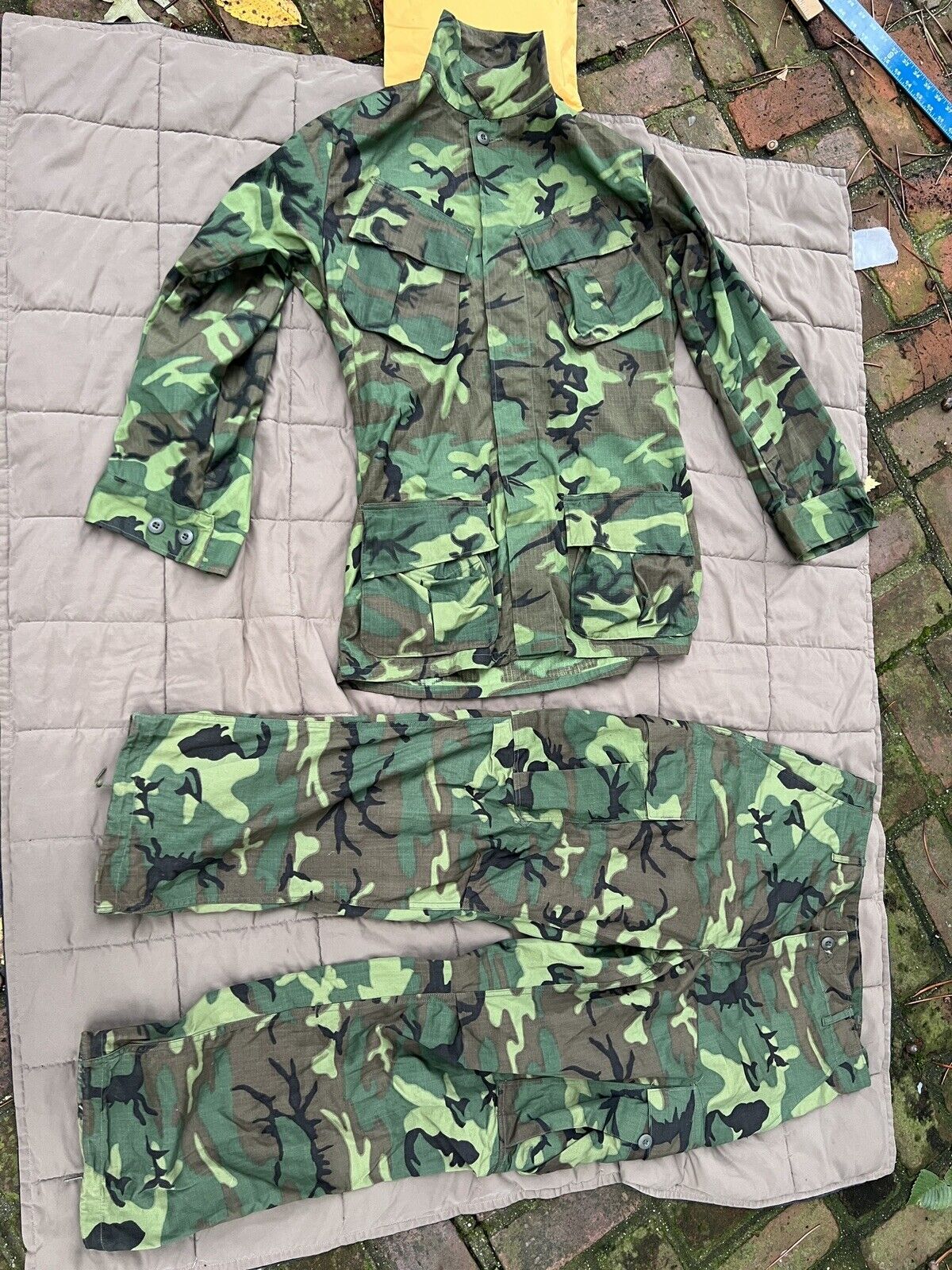 New ERDL Low Land Camo Coat (SML L) & Trouser (MED S) Collectors's Museum Cond