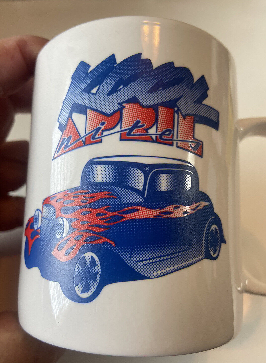 Nice Retro Hot Rod Classic Car Kool April Nites Ceramic Coffee Mug
