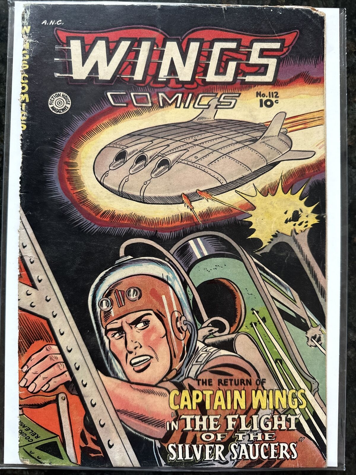Wings Comics #112 Fiction House Golden Age Pre-Code Comic Book (Sci-Fi Cover)