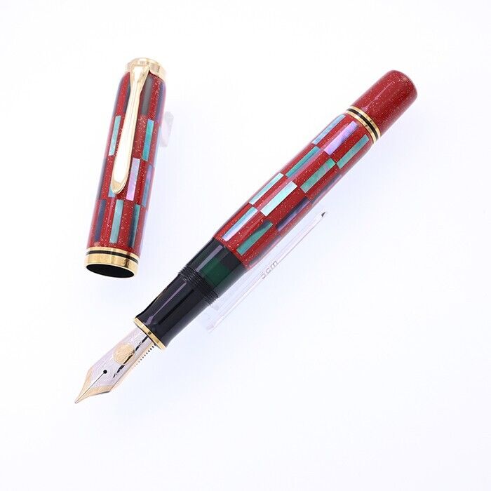 New Pelikan Raden limited fountain pen M1000 Ichimatsu red infinity 18K rare