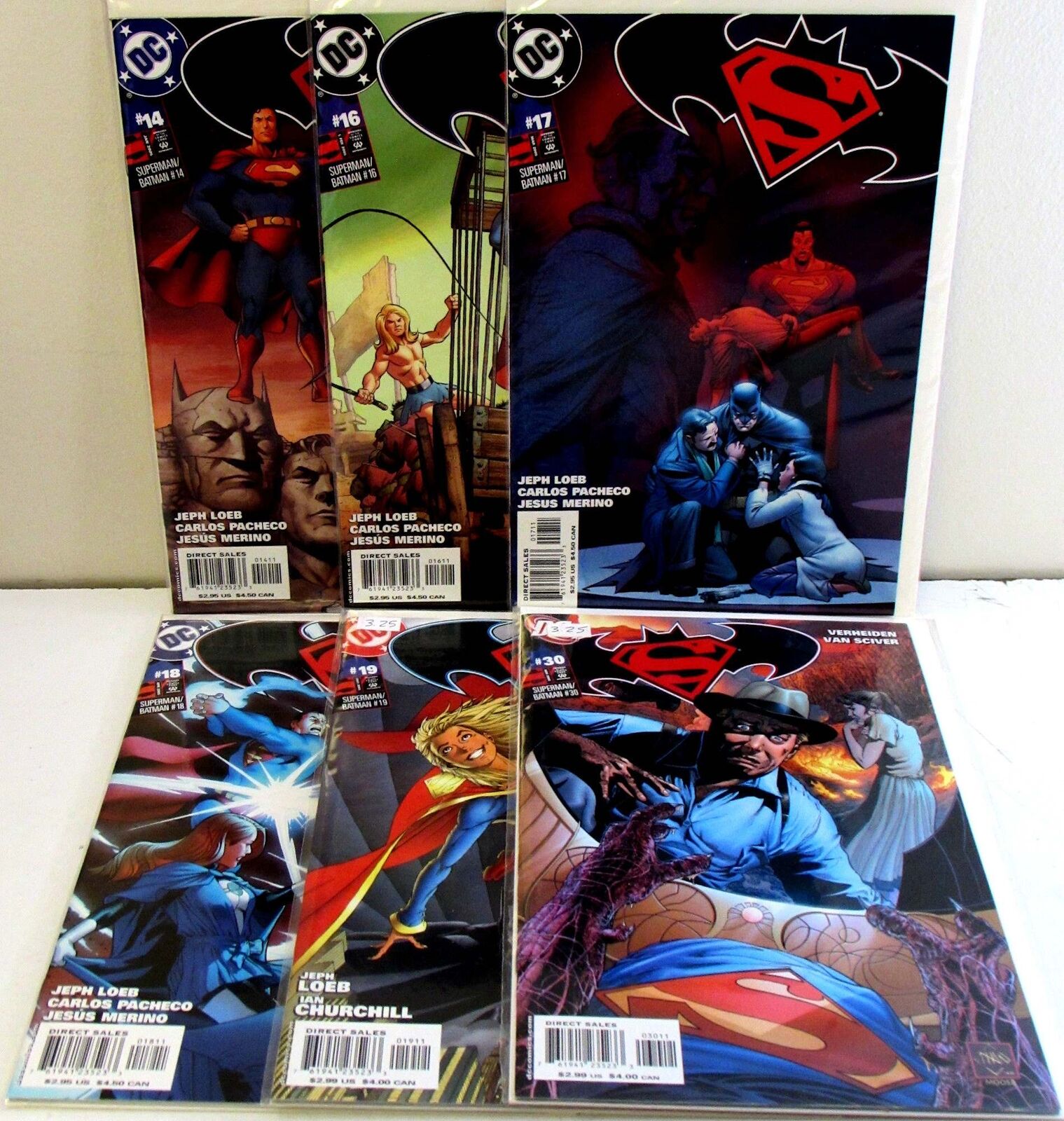 Superman Batman Lot of 6 #14,16,17,18,19,30 DC (2005) Comic Books