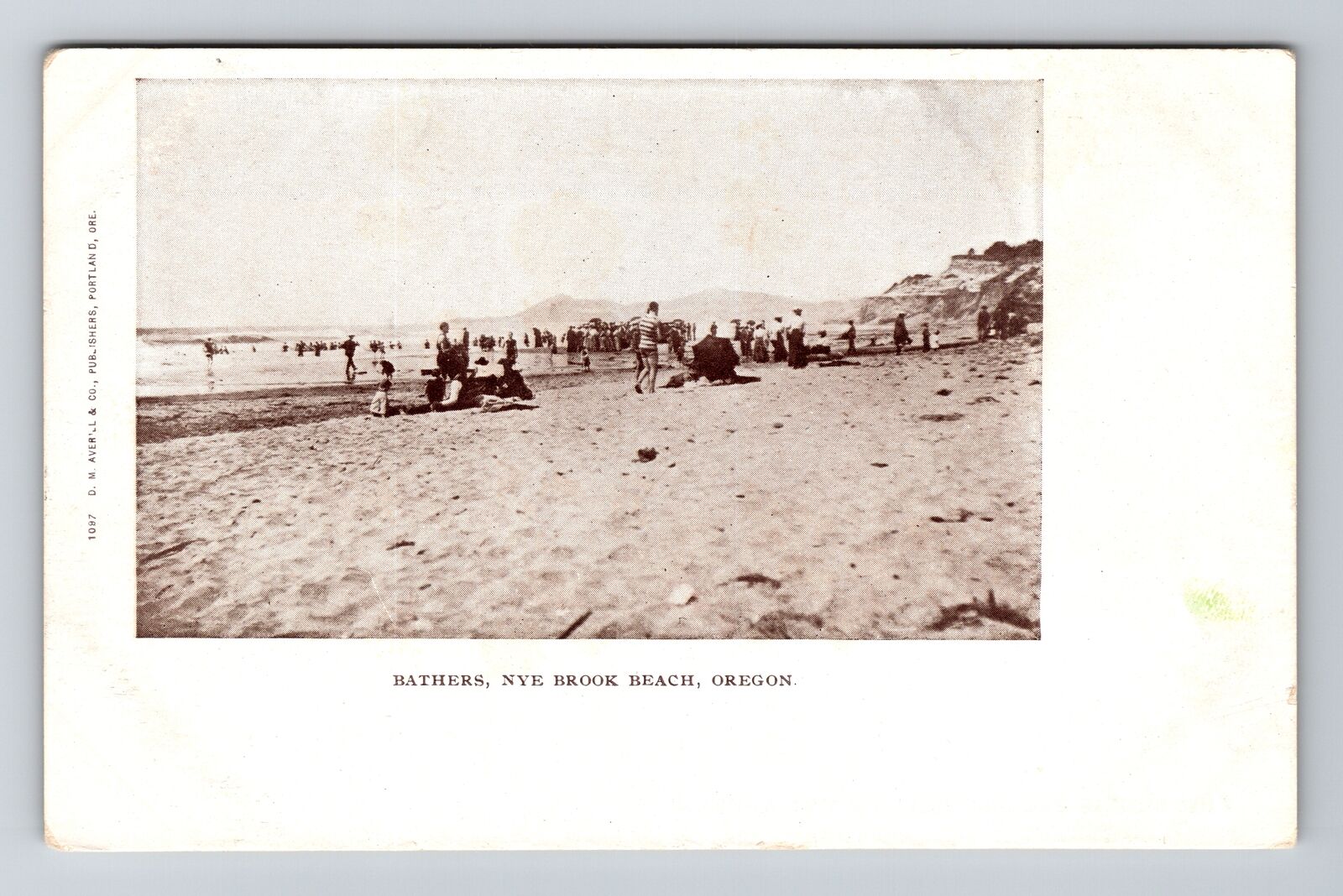 Newport OR-Oregon, Nye Brook Beach Bathers, Vintage c1905 Postcard