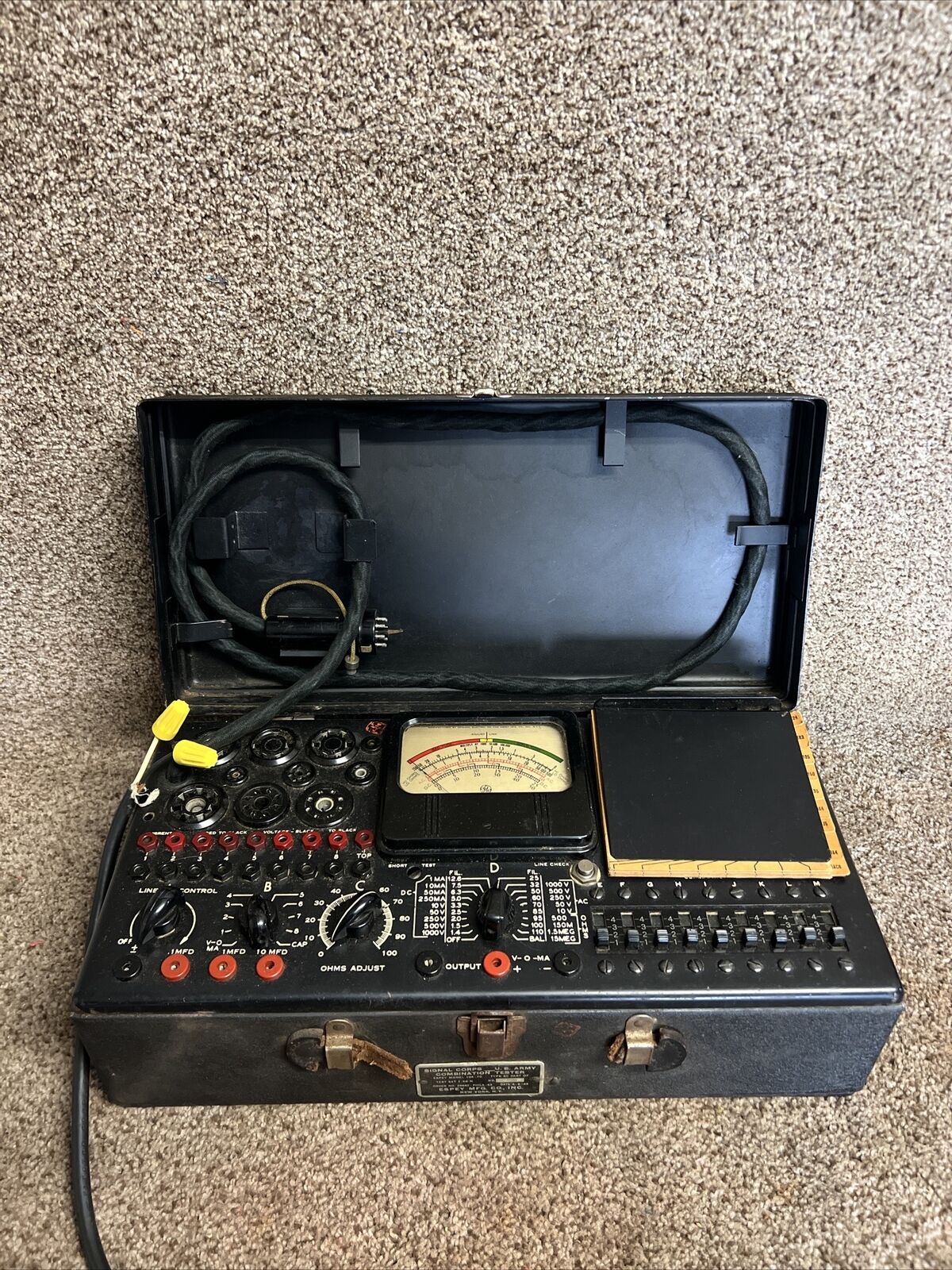 EPSEY MODEL 104-TC VINTAGE US ARMY SIGNAL CORPS COMBINATION TESTER