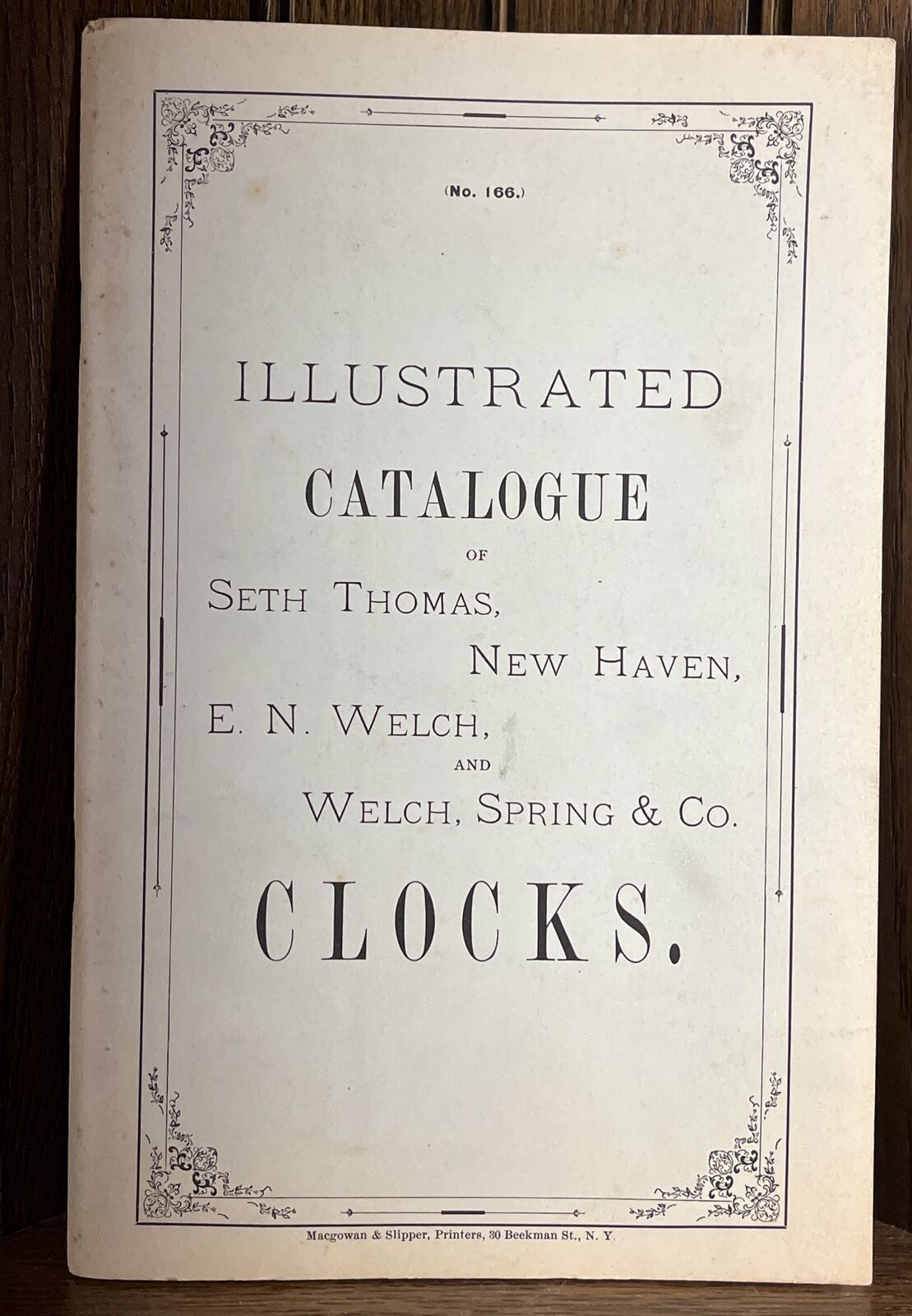 Antique 1878 Seth Thomas New Haven & Welch Clock Book w/Price List Catalog Guide