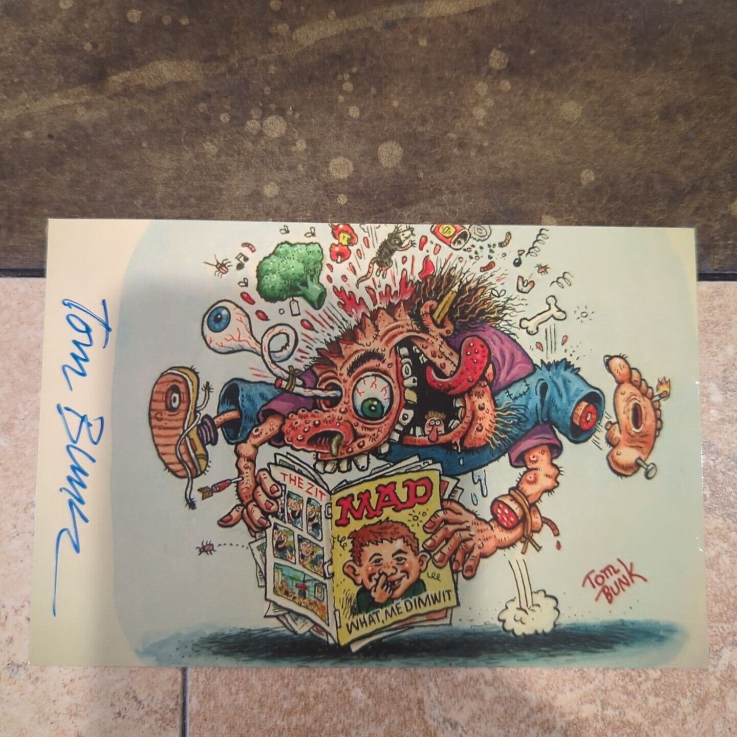 Tom Bunk signed/auto 4x6 photo Garbage Pail Kids Art Artist Guaranteed Authentic