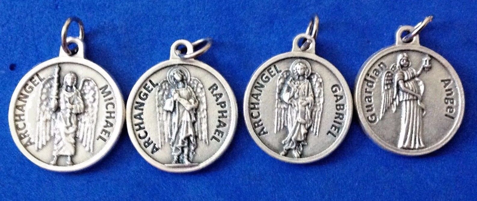 Lot 4 Archangel St Medals Michael Gabriel Raphael Guardian Angel Saint Italy 