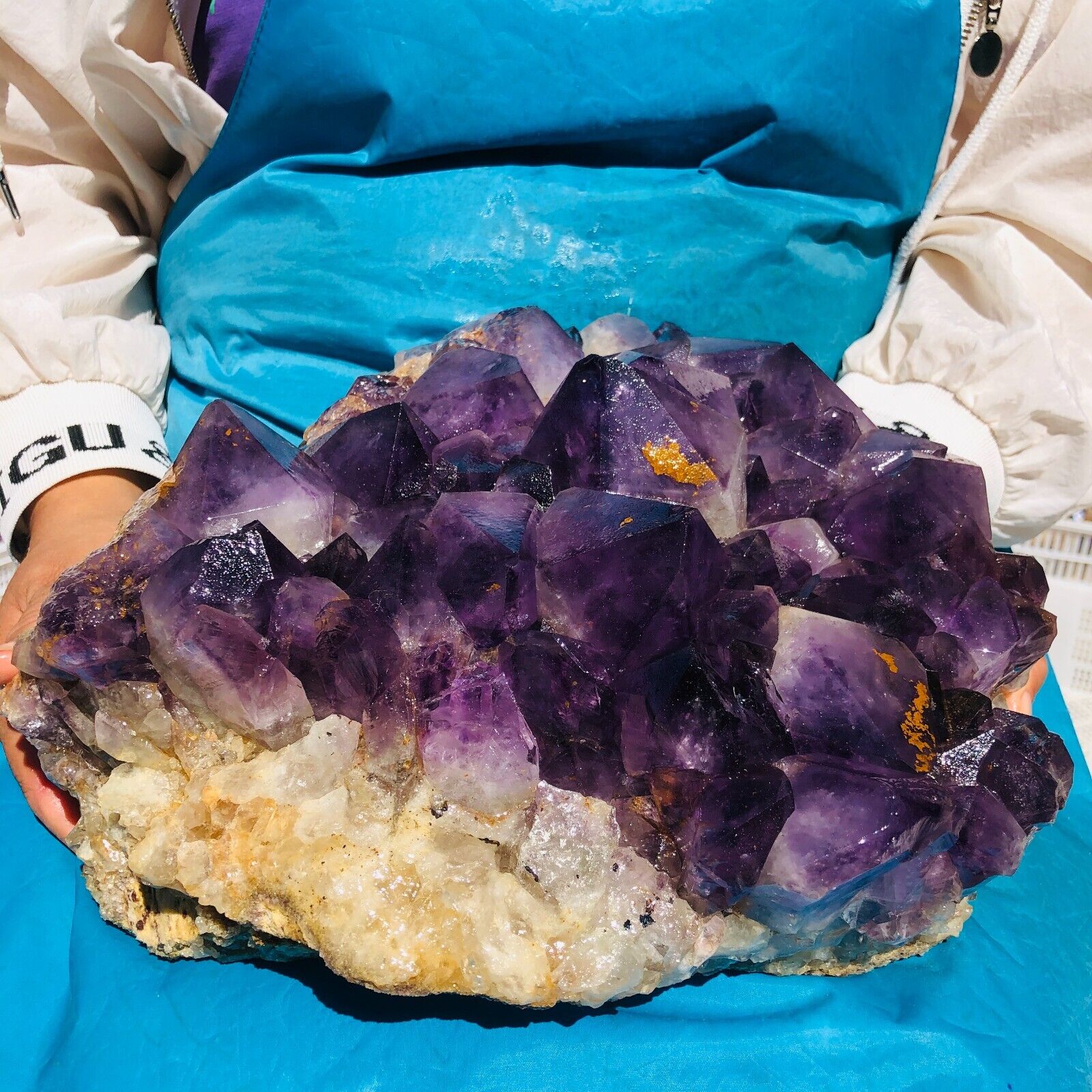 19.22LB Natural Amethyst geode quartz cluster crystal specimen Healing 730