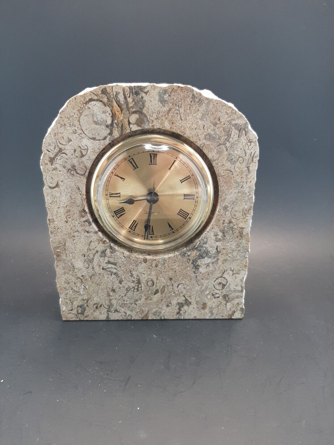 Marble Desk Clock Clock Is Quartz Made In USA Clock Is Working Keeping Time