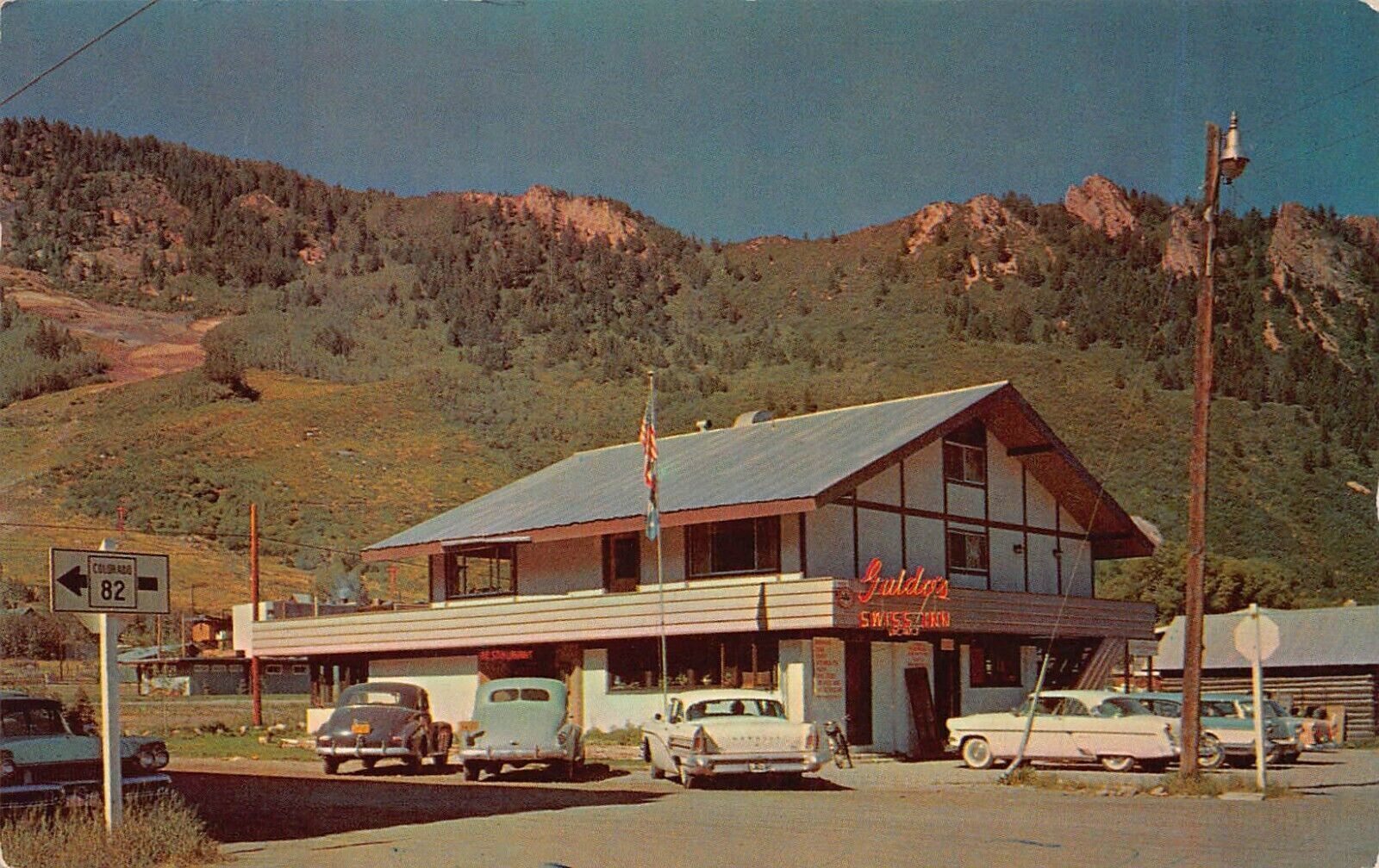 Aspen CO Colorado Guido\'s Swiss Inn Restaurant Motel Hotel 1950s Vtg Postcard N6