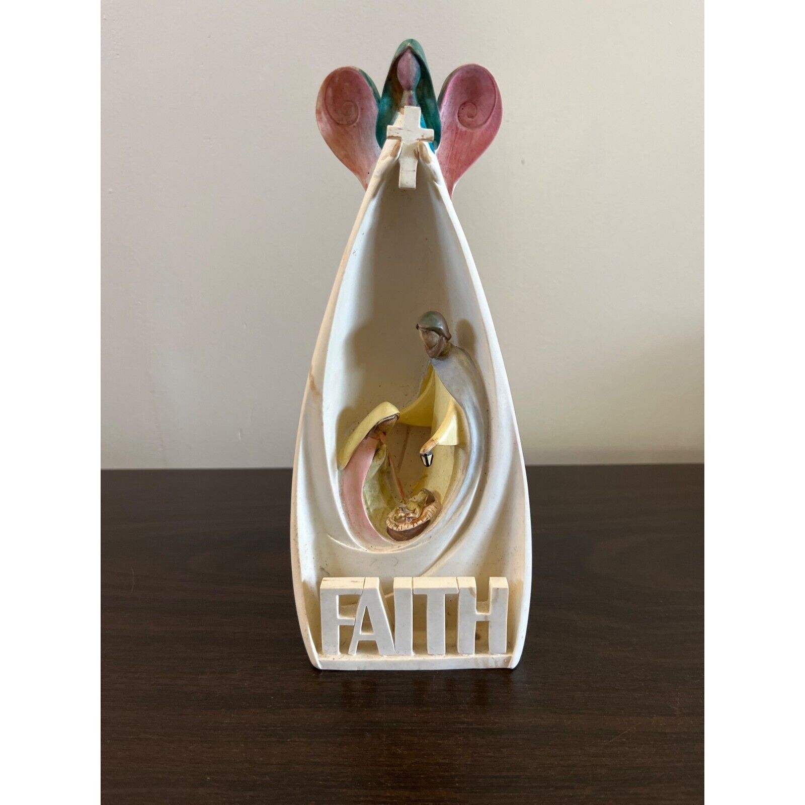 Christain Faith Jesus Mary Joesph Faith Angel Manger Religious Figurine Decor