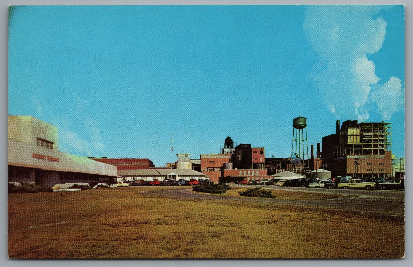 Crossett Arkansas Crossett Paper Mills c1950s Chrome Postcard Spikes Drug Store
