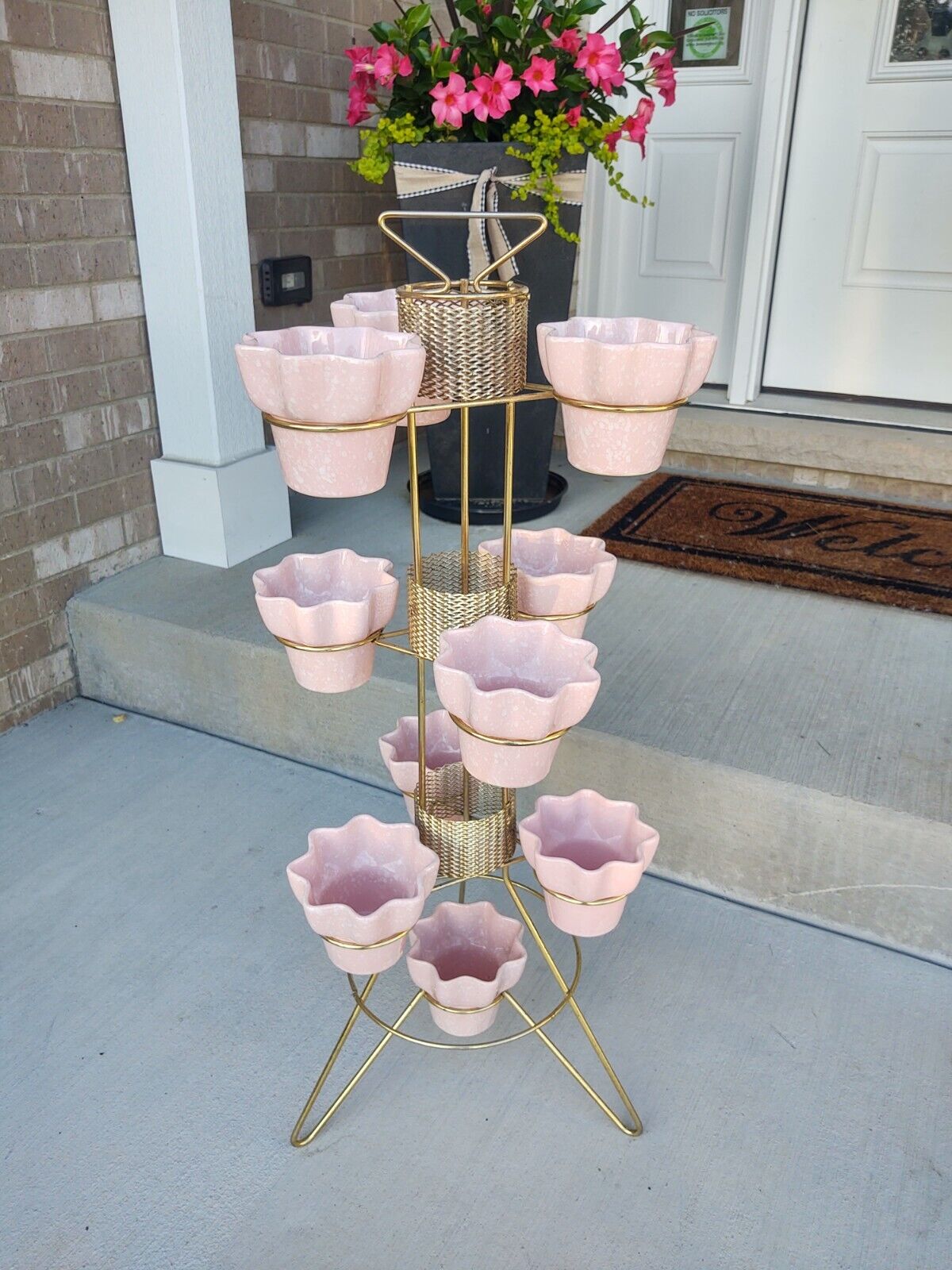 🌸Rare Imperial PINK Mid-Century Modern (ALL 10 POTS) PLANTER Great Condition
