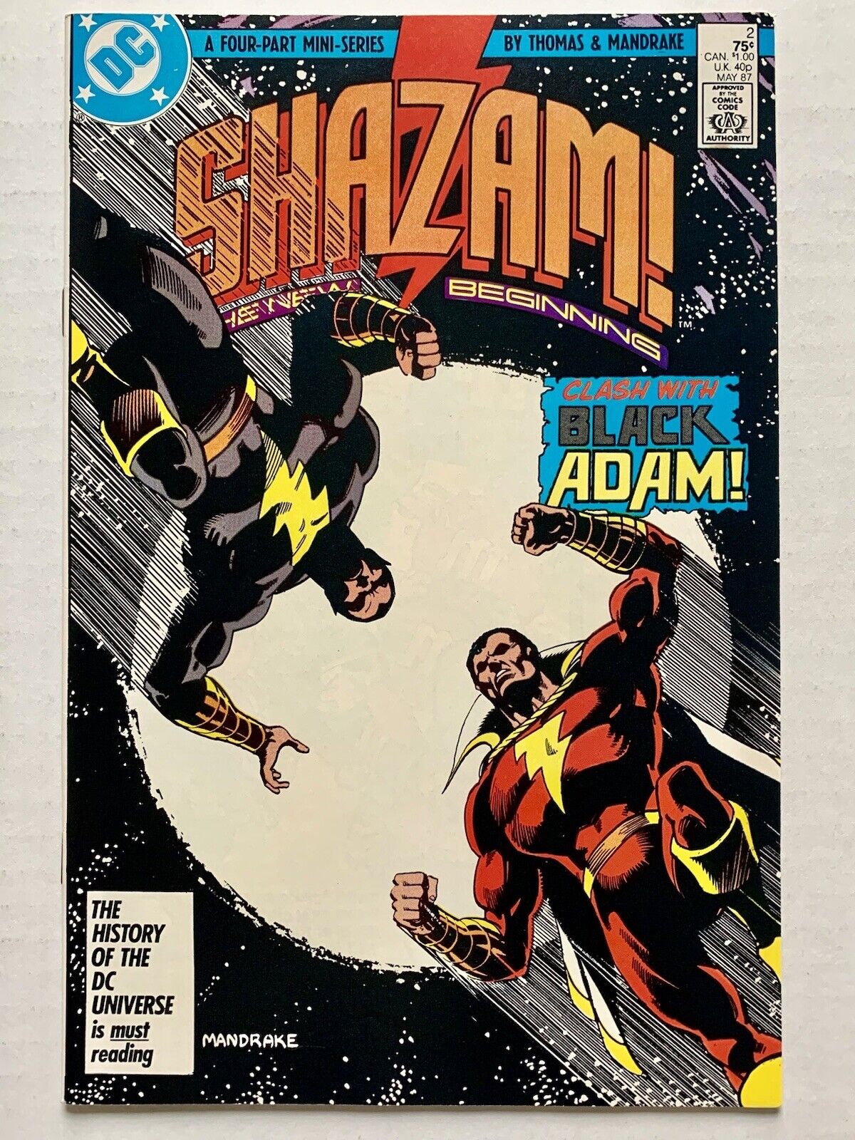 Shazam #2 (1987) The New Beginning -vs Black Adam (VF/8.0) -KEY DC -VINTAGE
