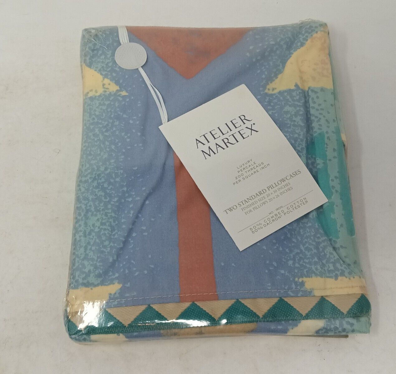Vintage Atelier Martex Standard Pillowcases Aztec Set Of 2 Brand New 