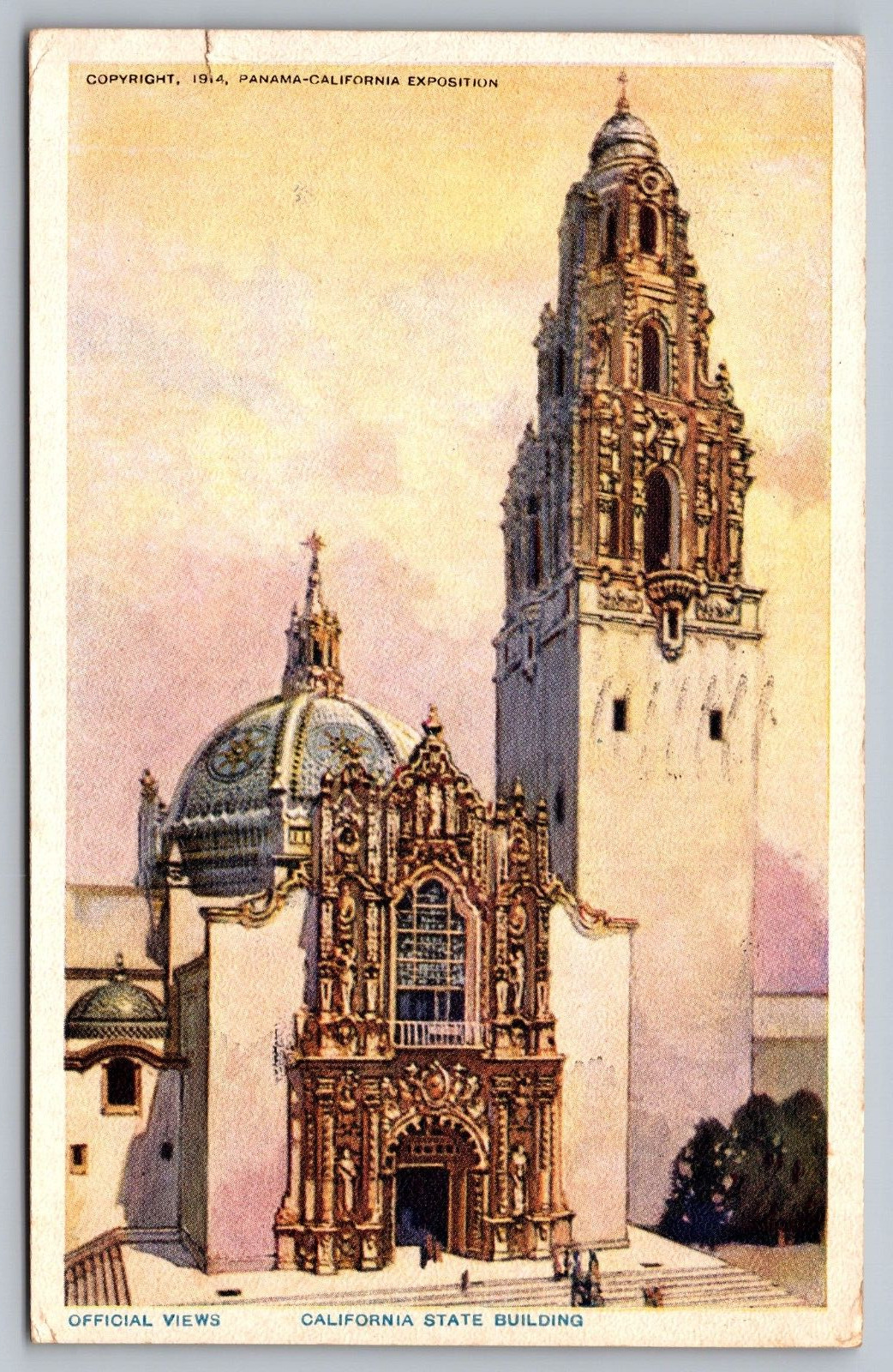 California State Building Antique Postcard c.1914 / Panama-California Exposition
