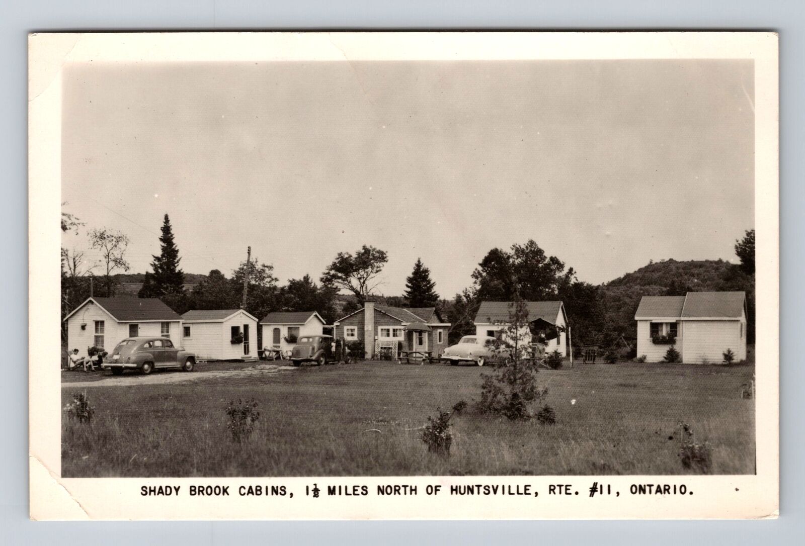 Huntsville ON-Ontario Canada, RPPC, Shady Brook Cabins Vitnage Postcard