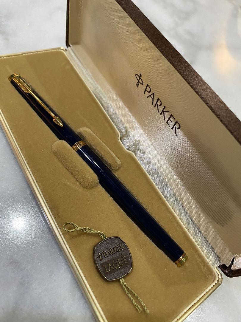 PARKER French Fountain Pen 75 Type Deluxe Lacquer XF Dark Blue #4ff95f