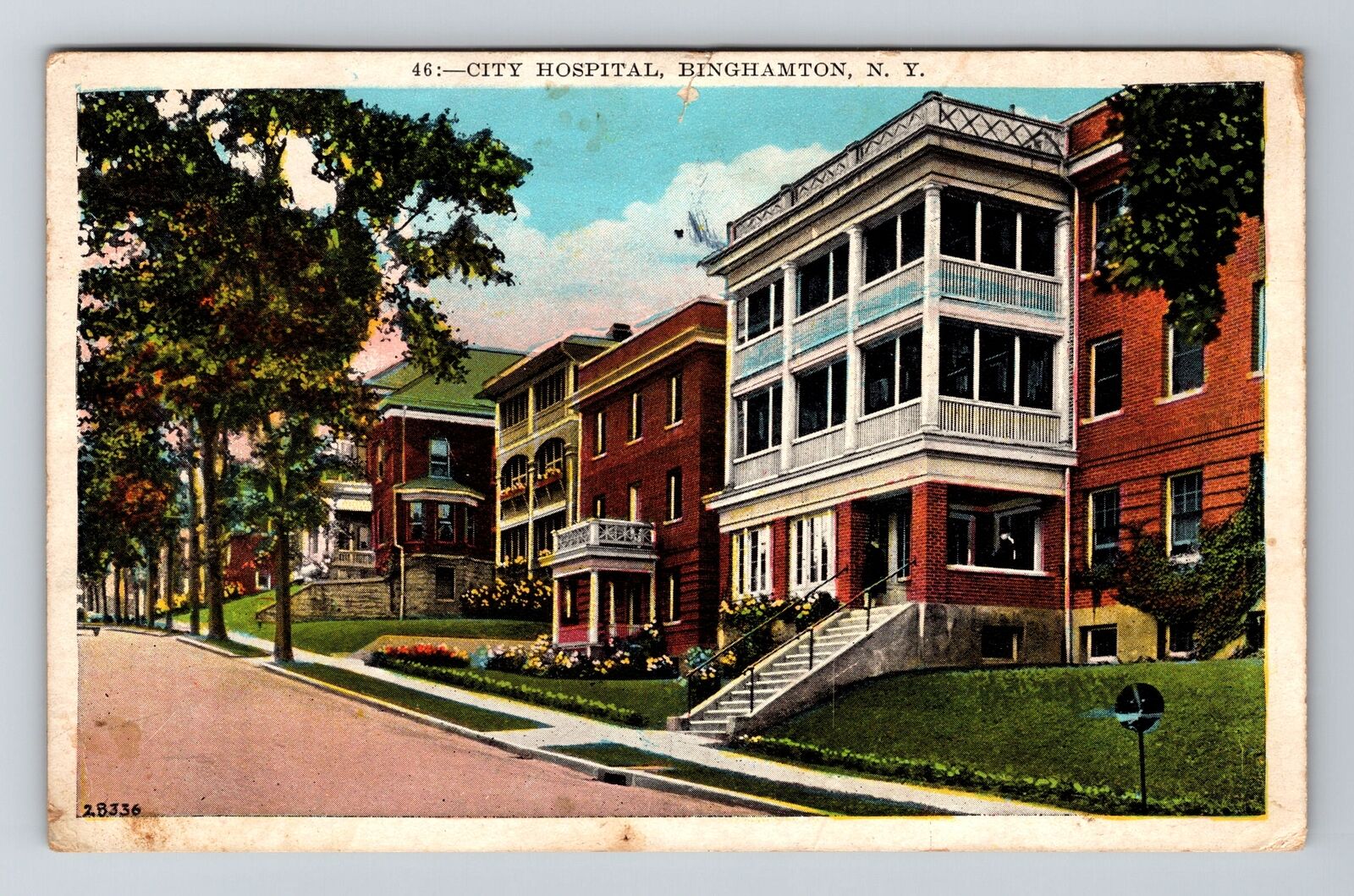 Binghamton NY-New York, City Hospital, c1934 Vintage Souvenir Postcard