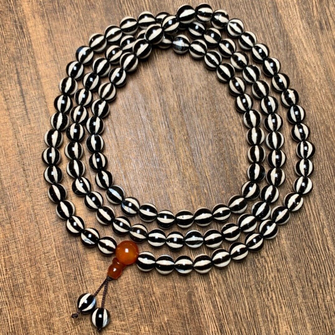 Chinese fine old agate 8mm108 necklace bracelet