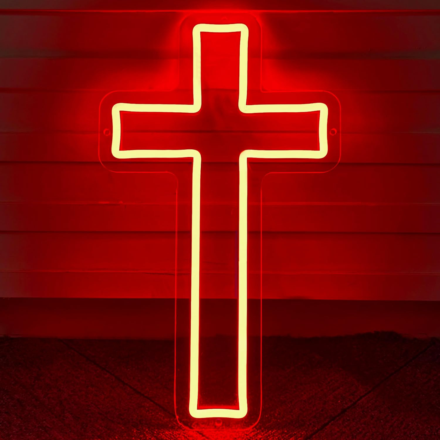 Jesus Cross Neon Sign Red Led Cross Decor Art Lamp Light-Upside down Neon Cross 