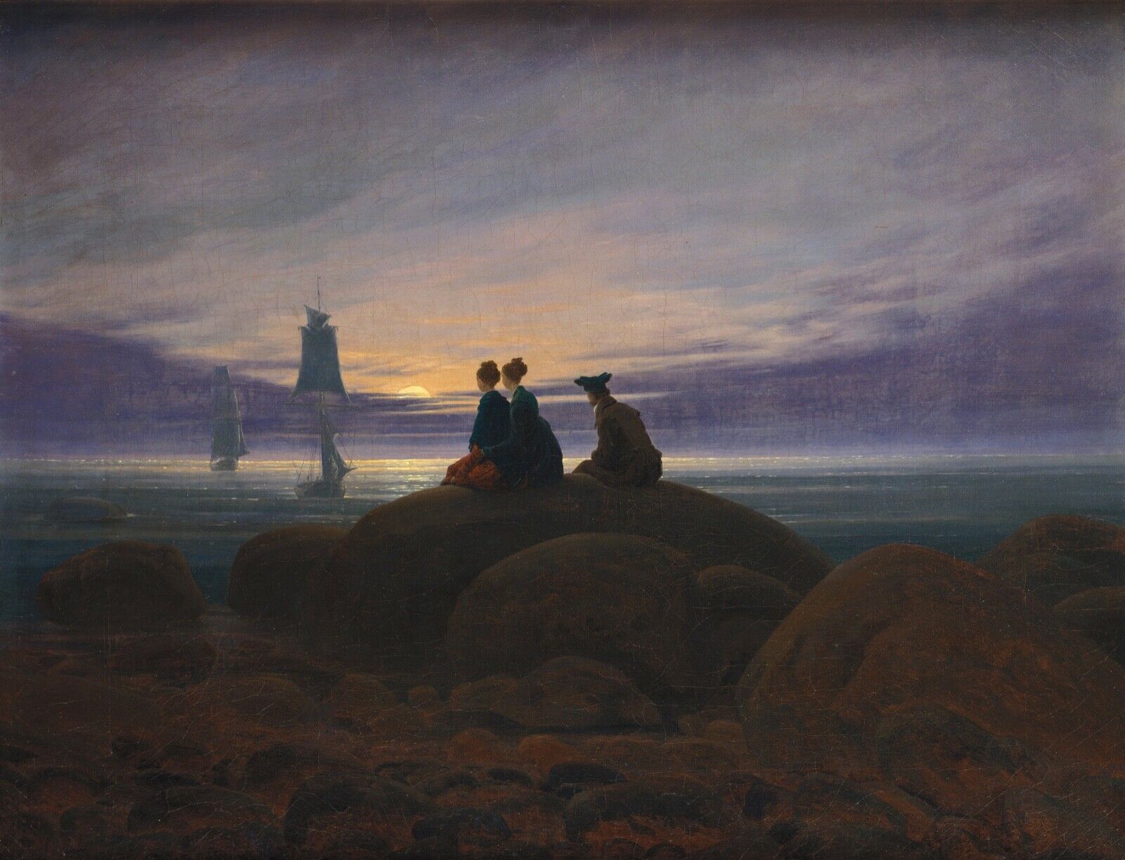 Caspar David Friedrich : Moonrise Over the Sea : Archival Quality Art Print