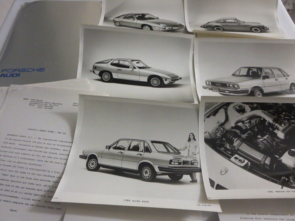 1980 Porsche & Audi Press Kit Brochure w/ Photos 911 928 924 Turbo 4000 5000 +