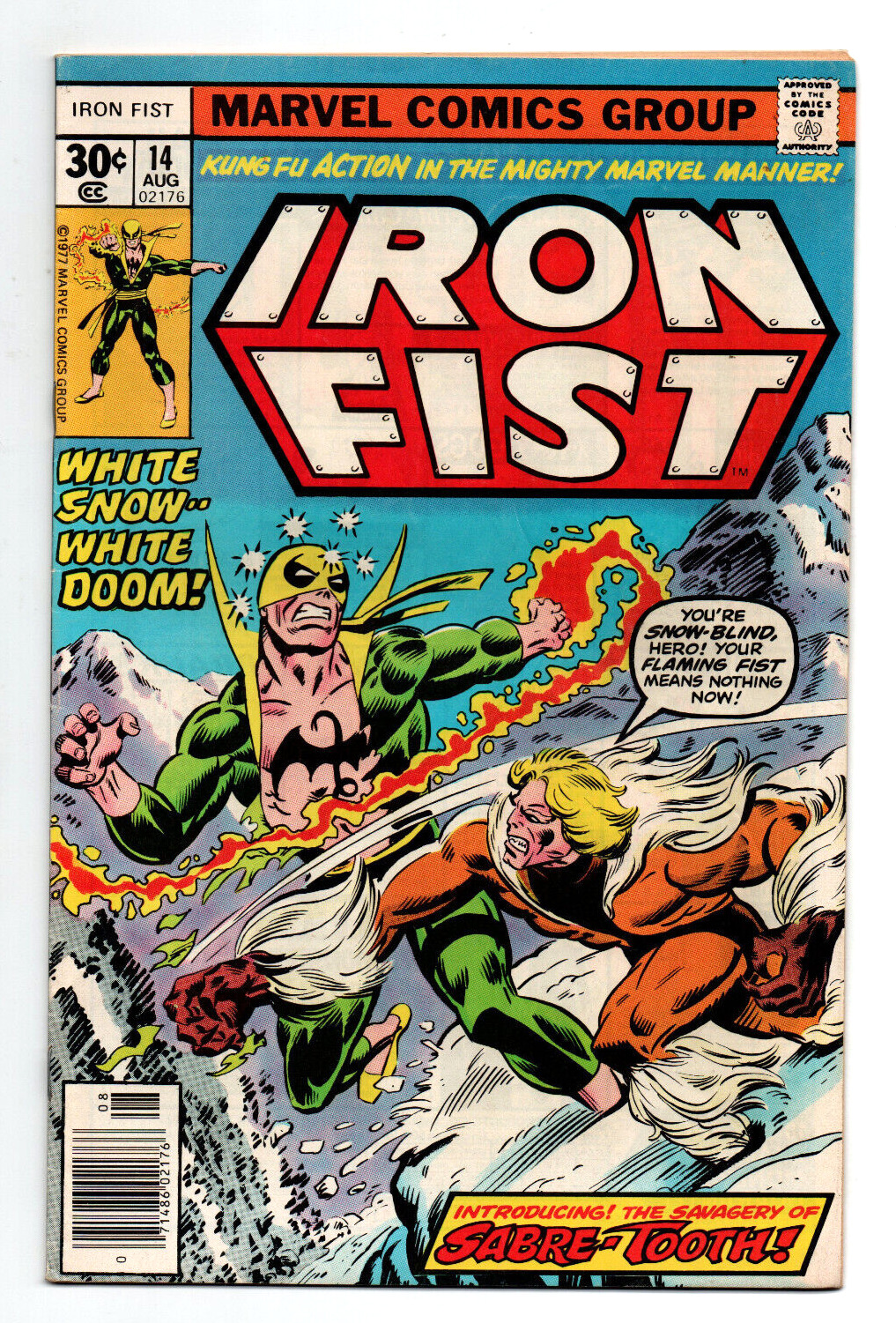 Iron Fist #14 newsstand - 1st appearance of Sabretooth - KEY - 1977 - VF+