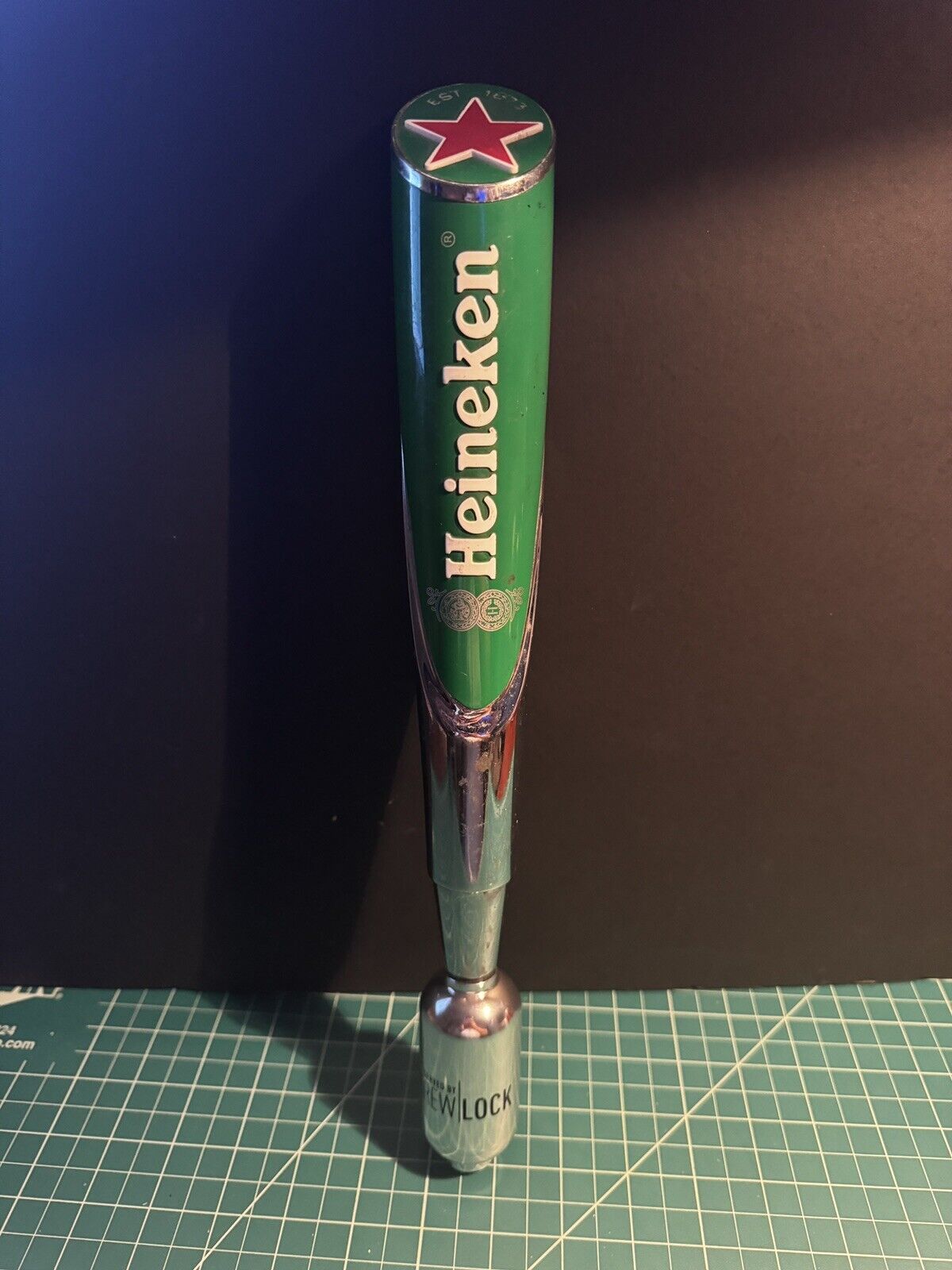 Heineken Red Star Beer Tap Handle 11.5” with Brewlock base.