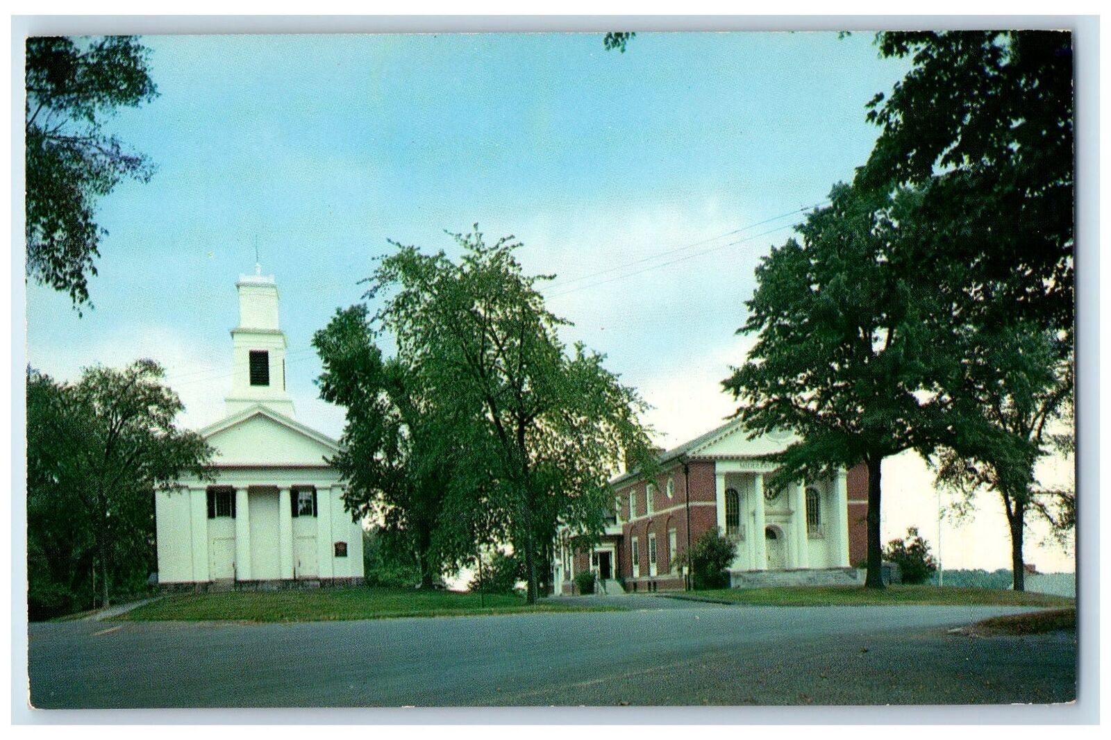 c1960s Church And Town Hall Exterior Roadside Middlebury Connecticut CT Postcard