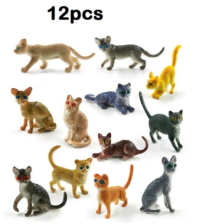 12pcs Cat Animal Toy PVC Action Figure Kids Toys Party Children Gifts