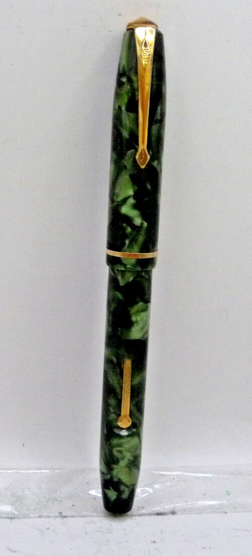 Conway Stewart Vintage #85 green marble Lever Fill Fountain pen-works-l4k fine