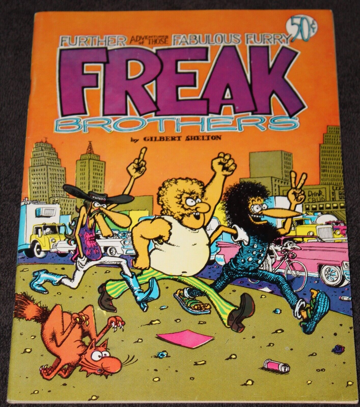 Fabulous Furry Freak Bros. #2 5th Print  Pink Paper Edition 1973 Paper Shortage