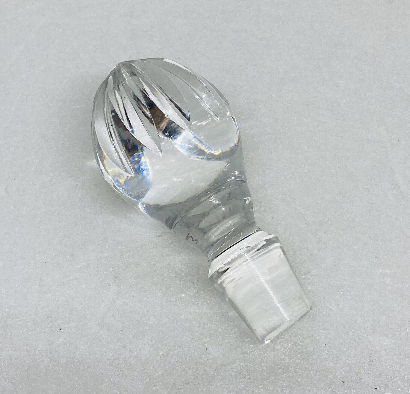 Vintage 1970s Crystal Glass Wine Bottle Stopper Bulb Shaped 3.5” Art Decor O