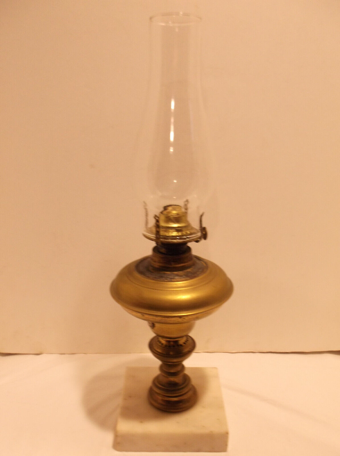 Antique CORNELIUS Brass Oil Lamp Marble base 1849 pre-civil war