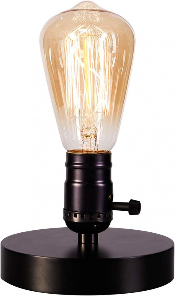 Licperron Vintage Lamps Table Lamp Base E26 E27 Industrial 1 Pack, Black 