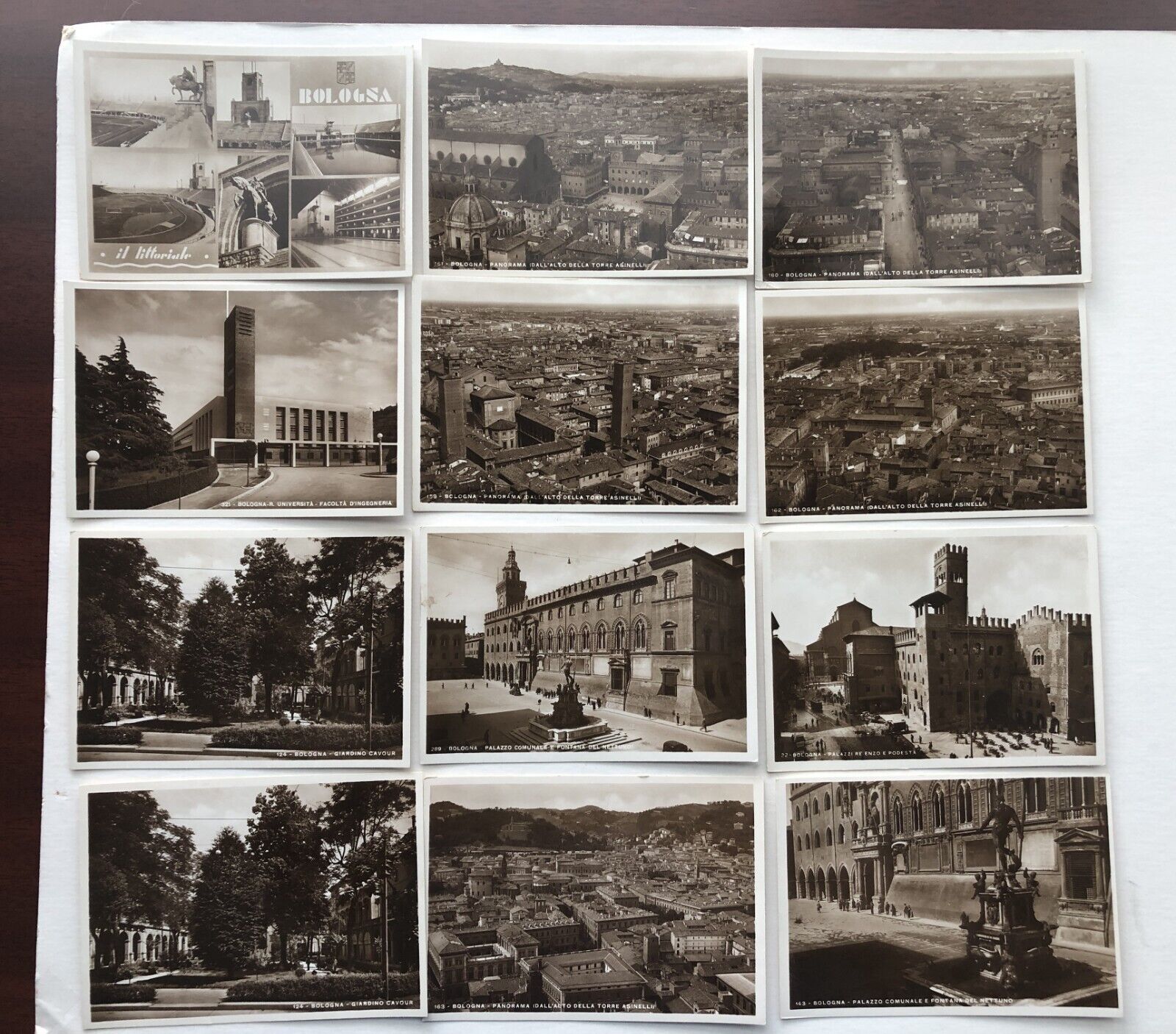 Vintage Postcards Lot of 32 RPPC Bologna Italy c.1930-1940 Monuments City Views
