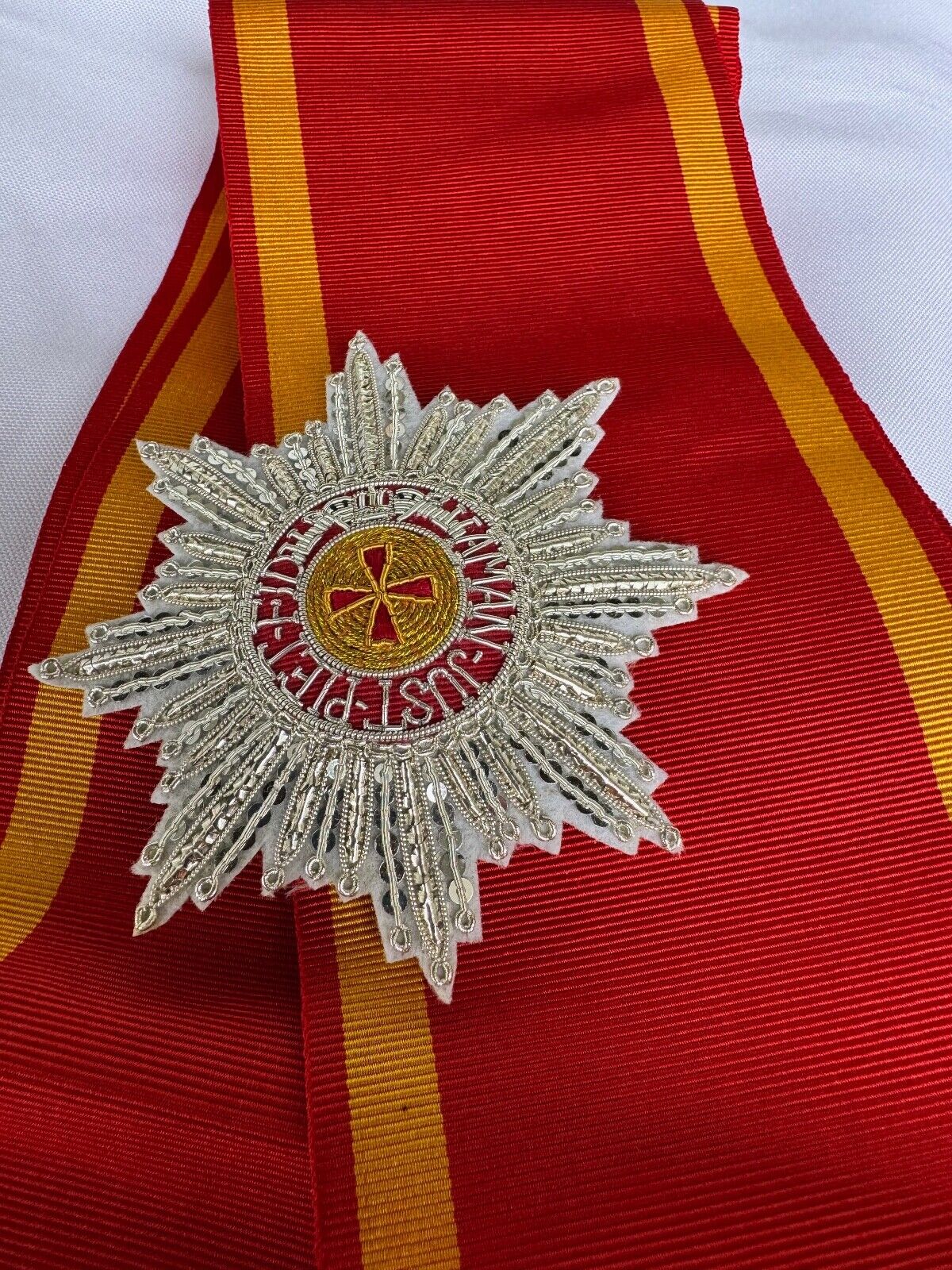Russian Imperial Order of St.Anne Embroidered star, perfect replica 1820s