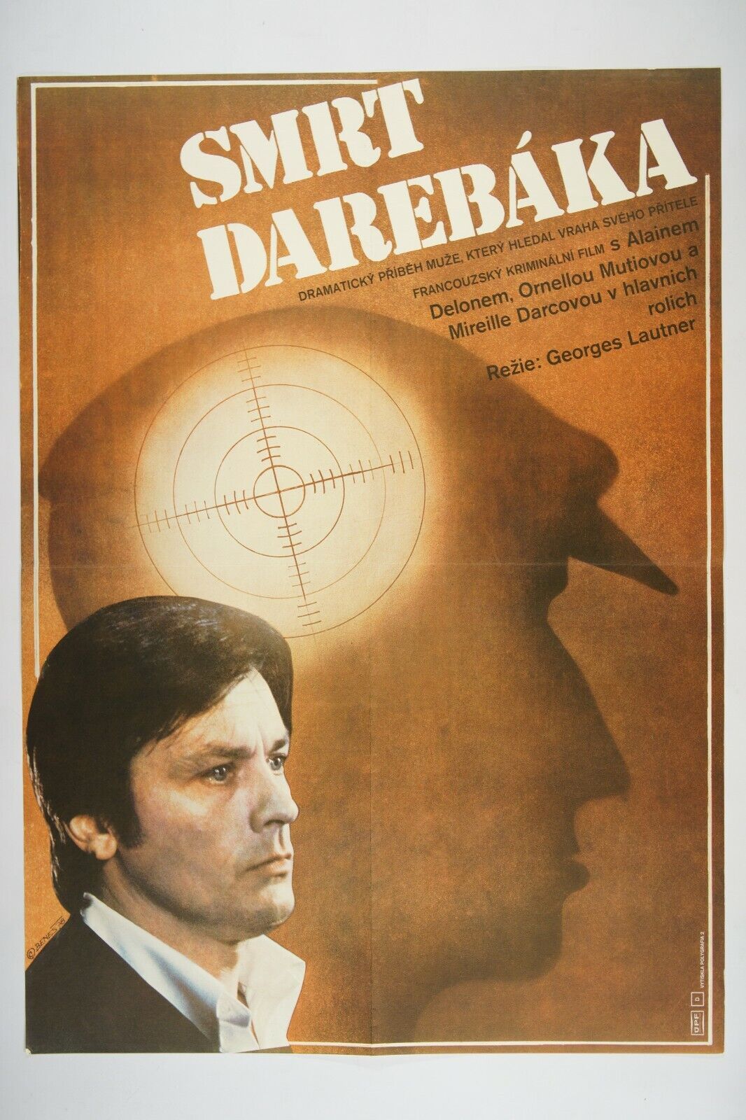 MORT D\'UN POURRI DEATH OF A CORRUPT MAN 23x32 Czech movie poster \'77 ALAIN DELON