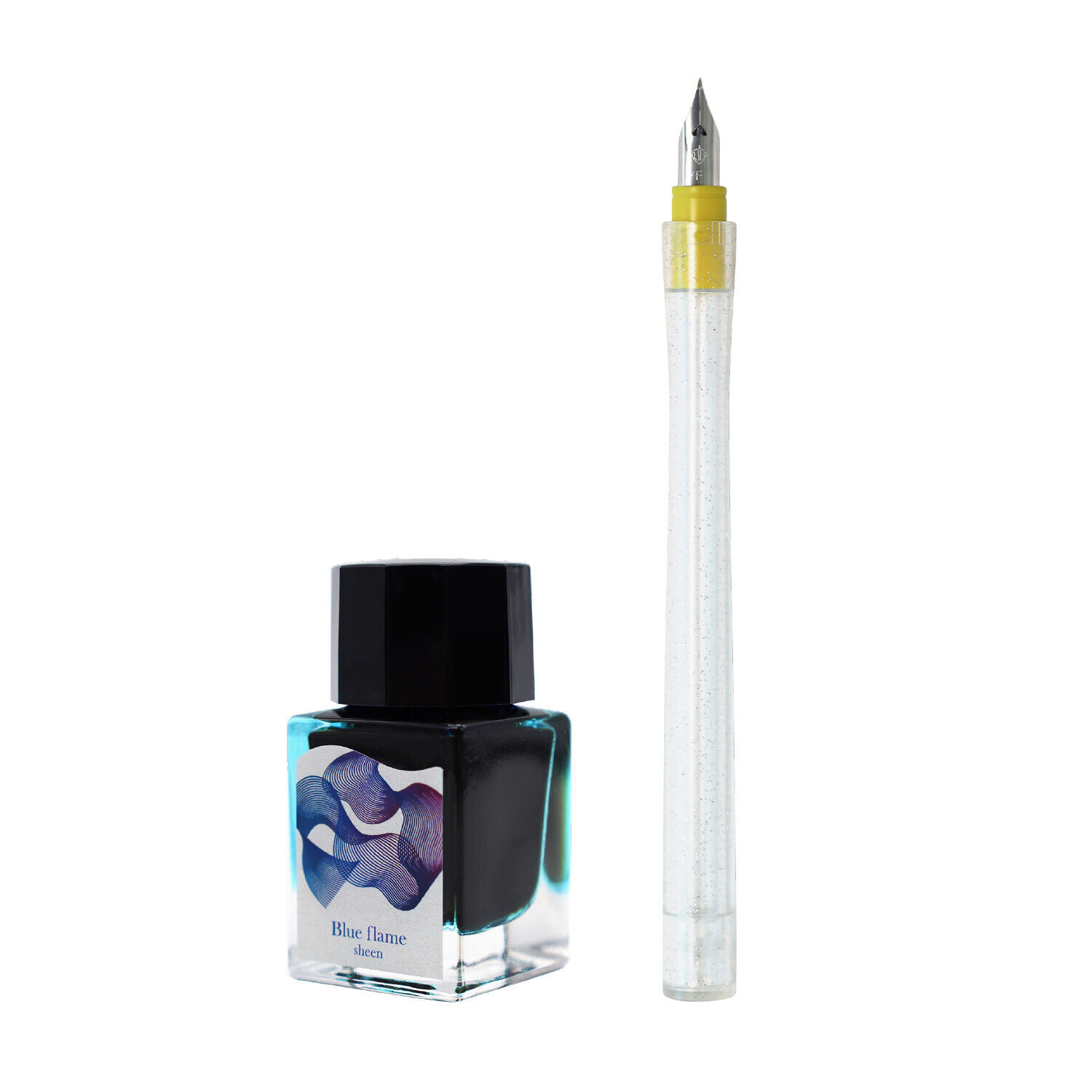 Sailor Compass Dipton Sheen Bottled Ink in Blue Flame with Dip Pen Set - 10mL
