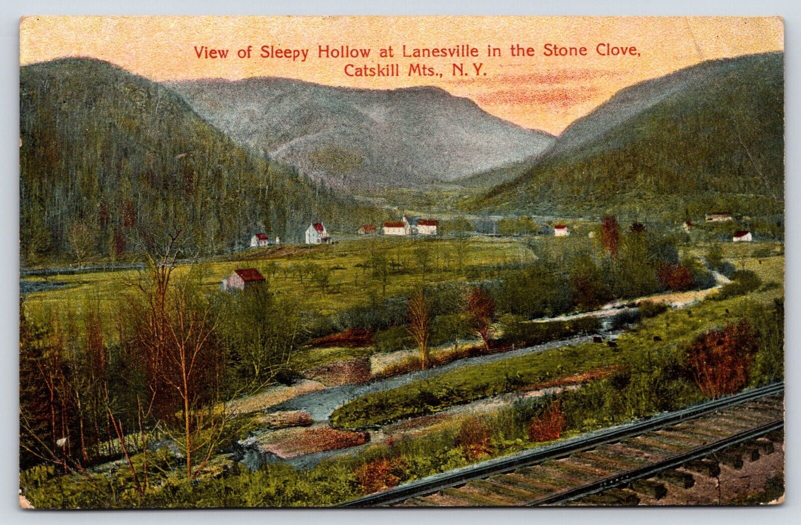 Vintage Postcard POSTED Sleep Hollow at Lanesville Stone Clove Catskill Mts. NY
