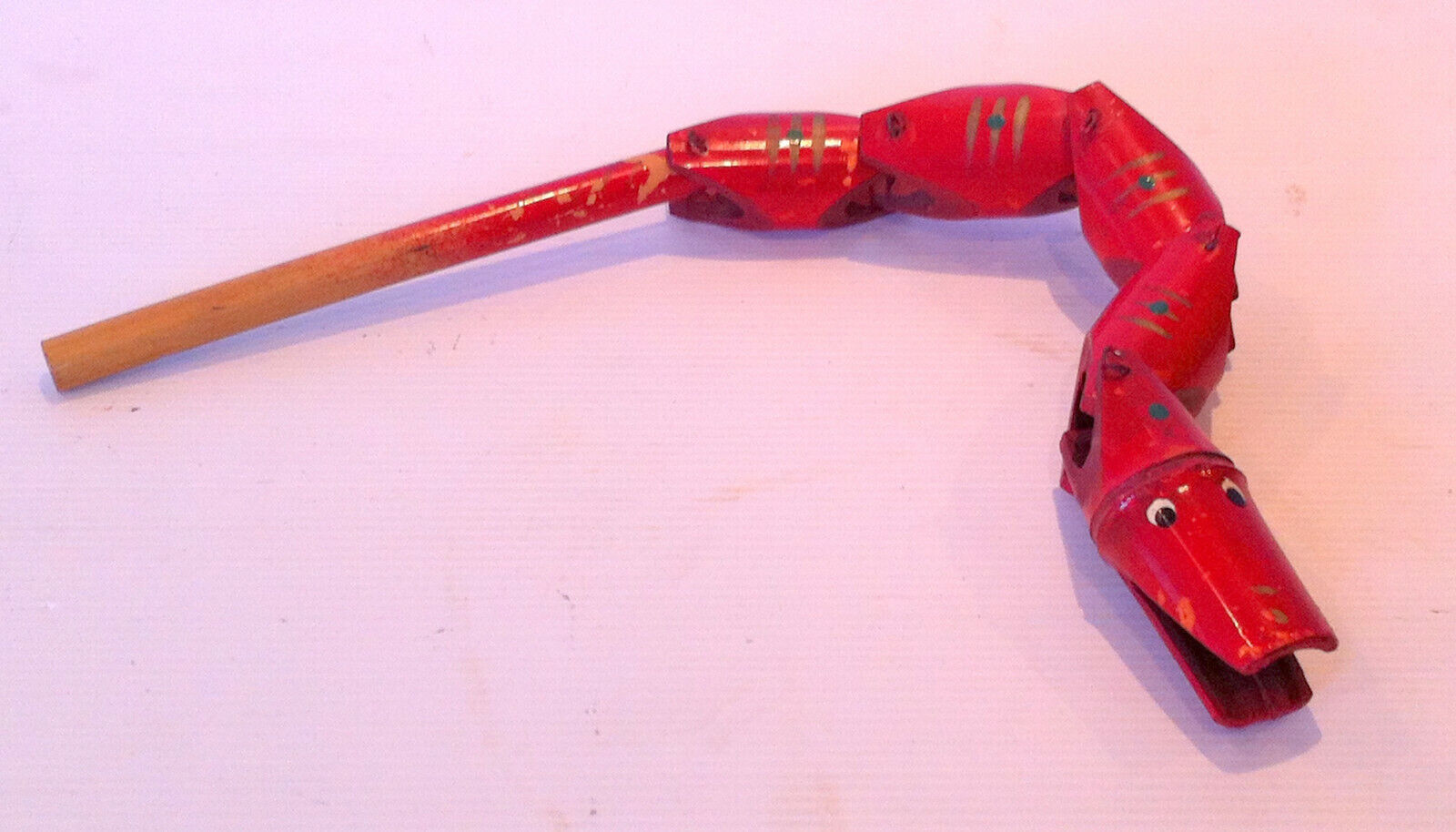 Rare Vintage Childrens Toy Jointed Snake Whistle
