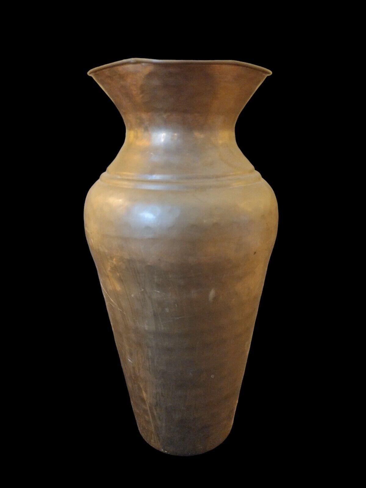 Beautiful Vintage Brass Vase Hammered Large Gold Decor Neutral Earth Tones