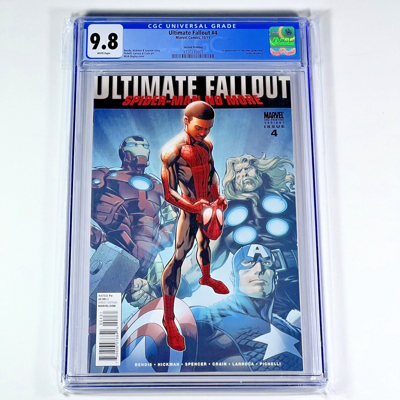 Ultimate Fallout 4 CGC 9.8 2nd Print Variant Marvel Comic 2011 1st Miles Morales