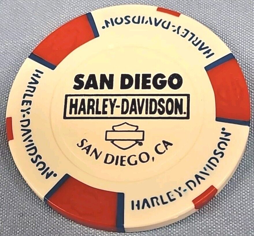 SAN DIEGO HARLEY DAVIDSON OF SAN DIEGO, CALIFORNIA DEALERSHIP POKER CHIP NEW