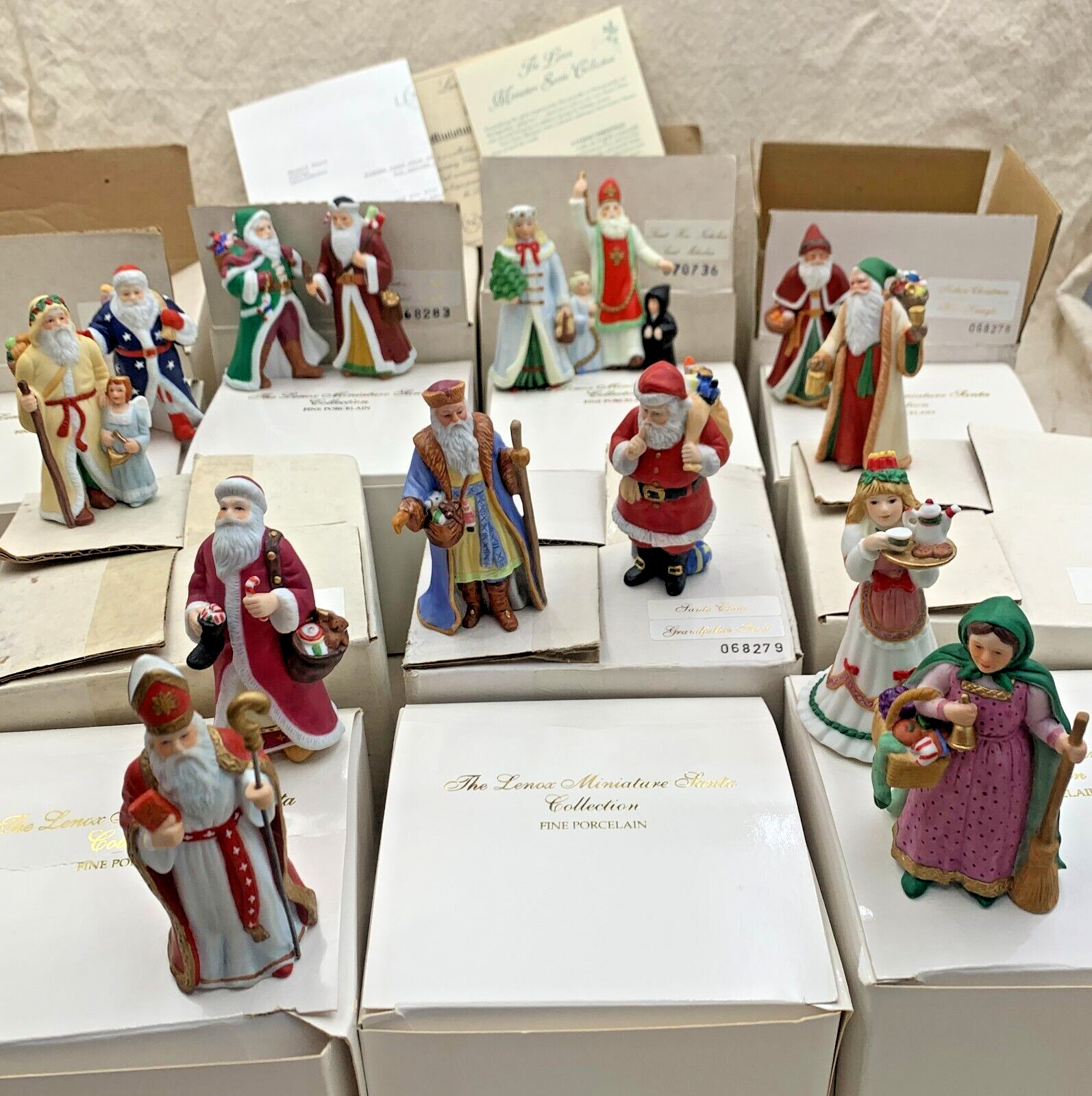 *Complete Set* 1994 The Lenox Miniature Santa Collection Figurines - Set of 14