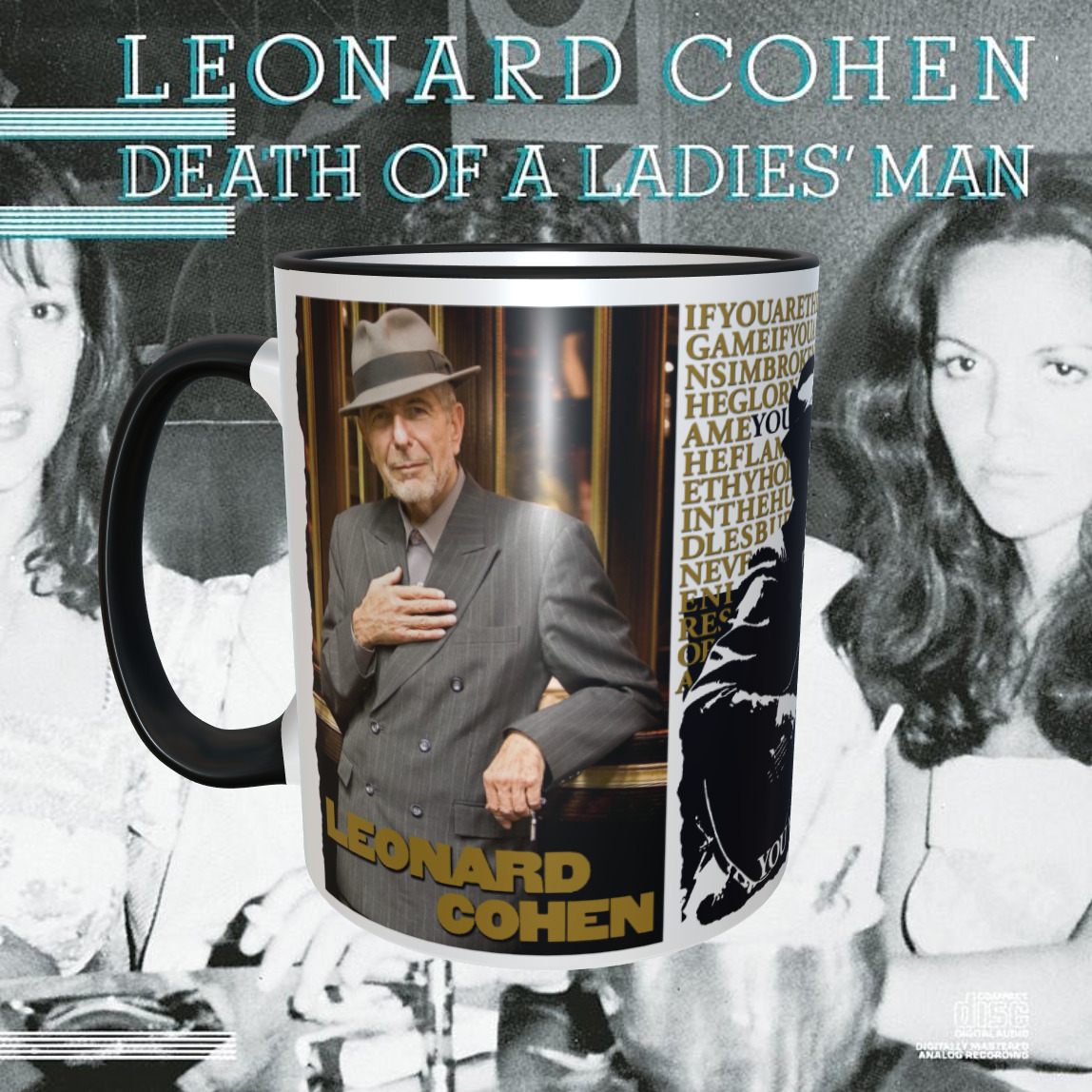Leonard Cohen  11oz  Mug Nick Cave,  Bob Dylan Sucks  NEW Dishwasher Safe