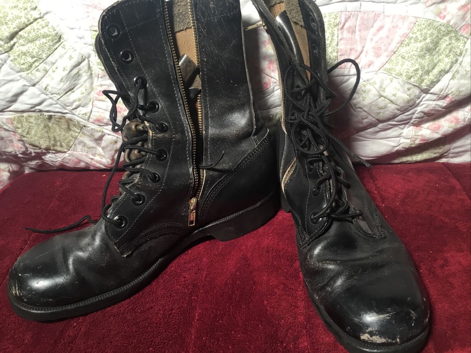 [RARE] VTG US ARMY ZIP UP COMBAT BOOTS SIZE 9R USA AWESOME 