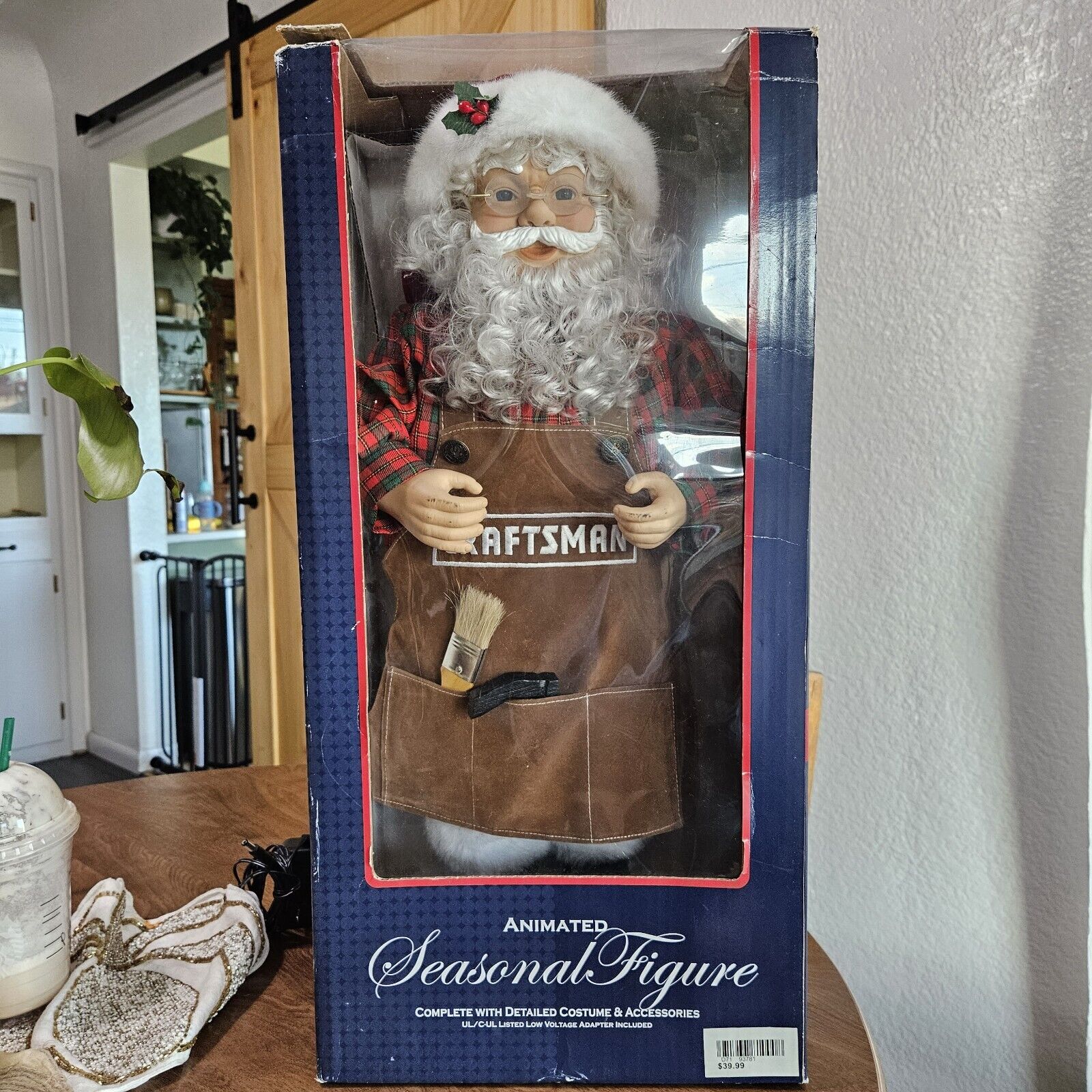 Rare Sears Craftsman Animated Santa Claus Figurine Doll Christmas