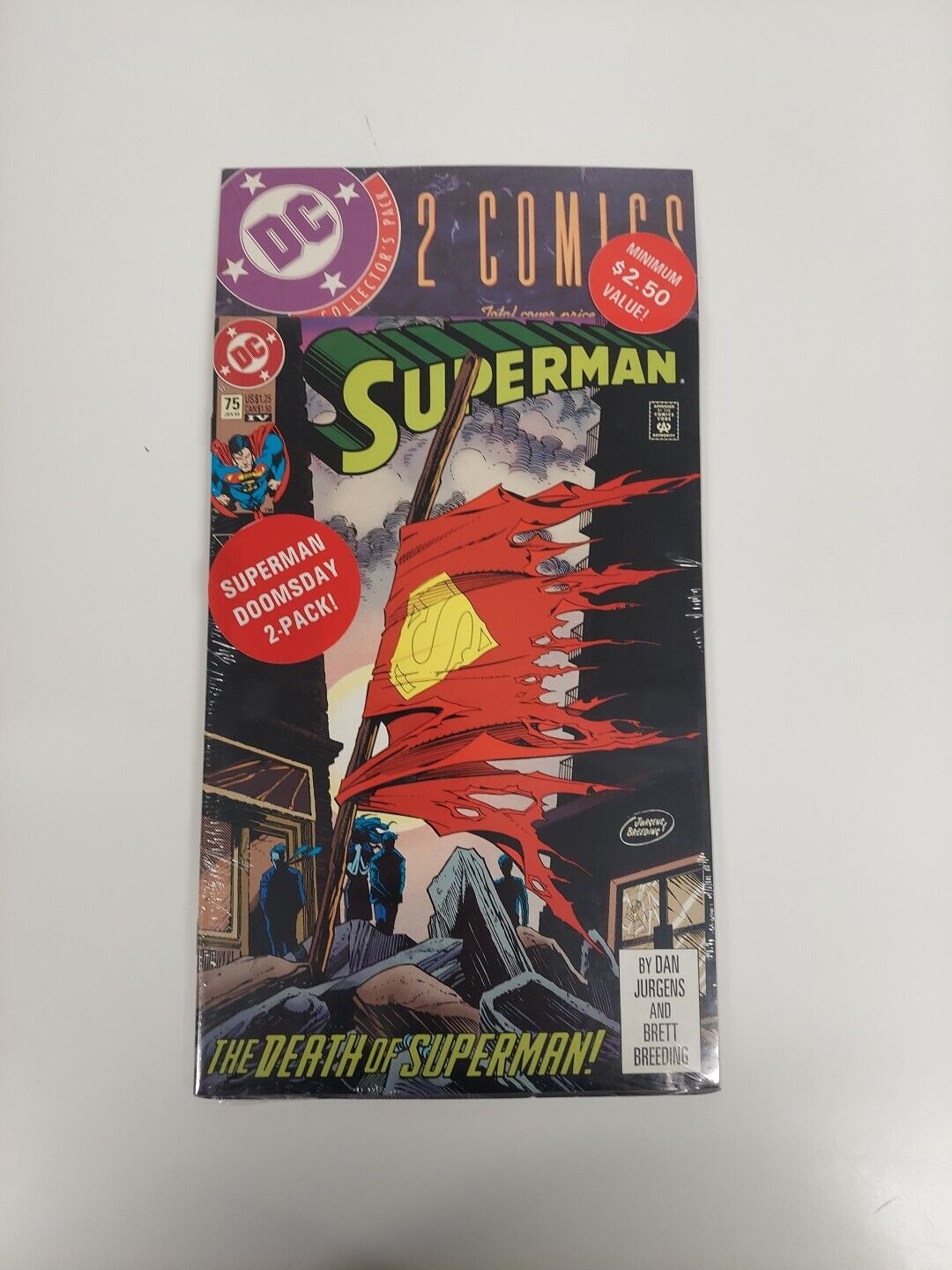 DC Sealed Superman Doomsday 2 Pack RARE superman 75 4th Print Action 685 2nd...